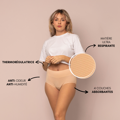 5 Aurore respirantes + 5 Céleste respirantes beiges (taille haute)