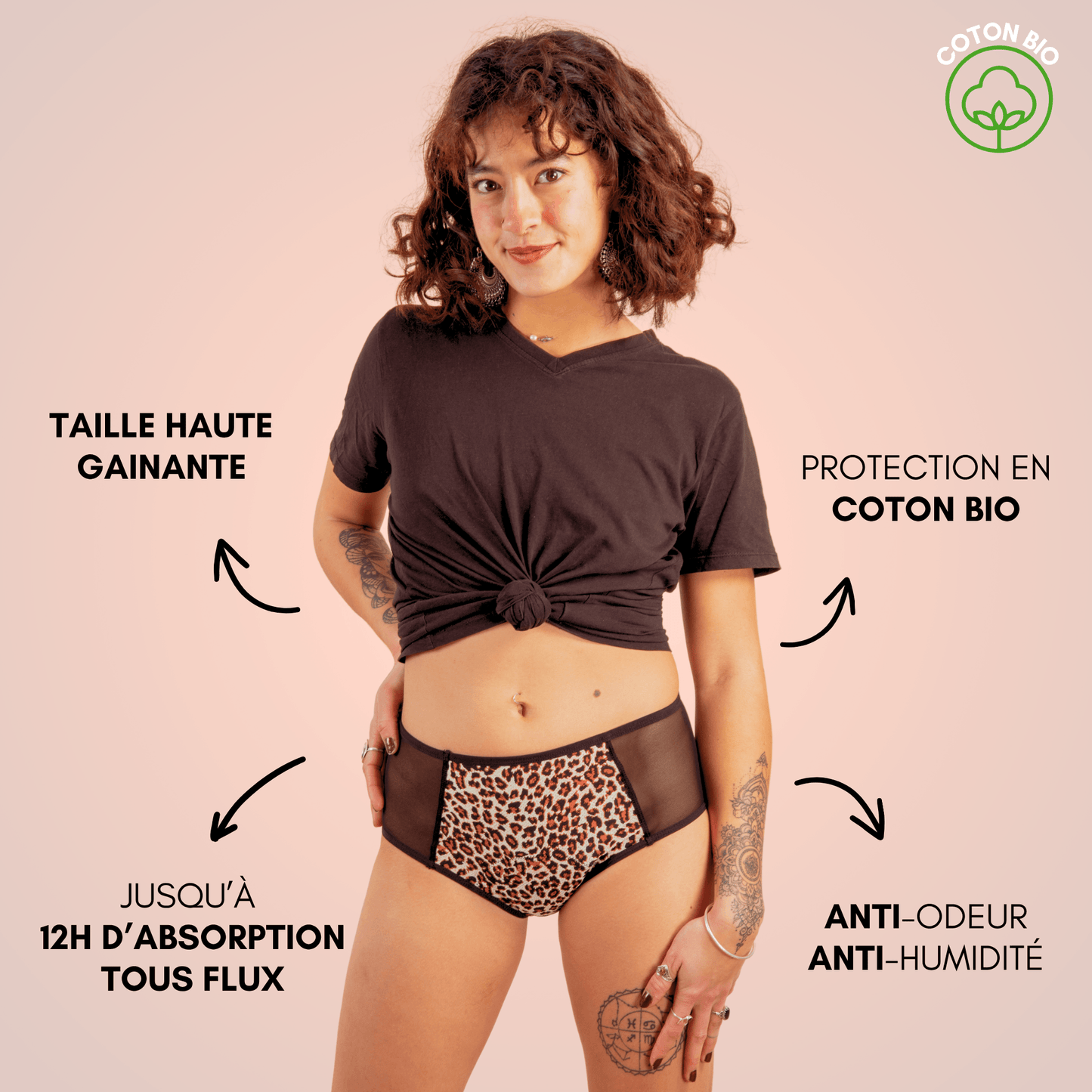 Culotte Menstruelle gainante Clara (taille haute)