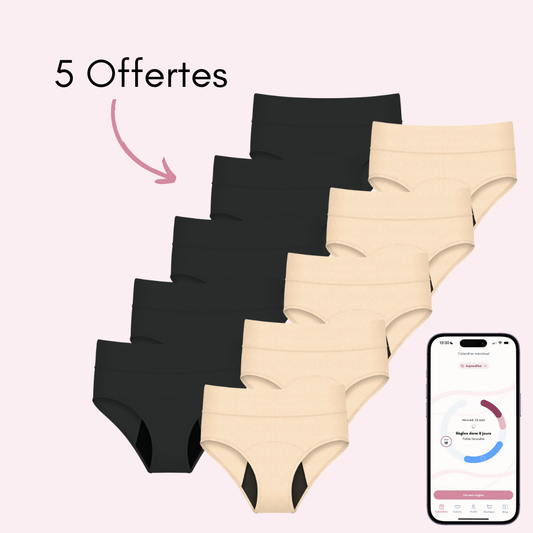 5 Céleste respirantes noires + 5 Céleste respirantes beiges (taille haute)