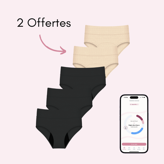 3 Céleste respirantes noires + 2 Céleste respirantes beiges (taille haute)