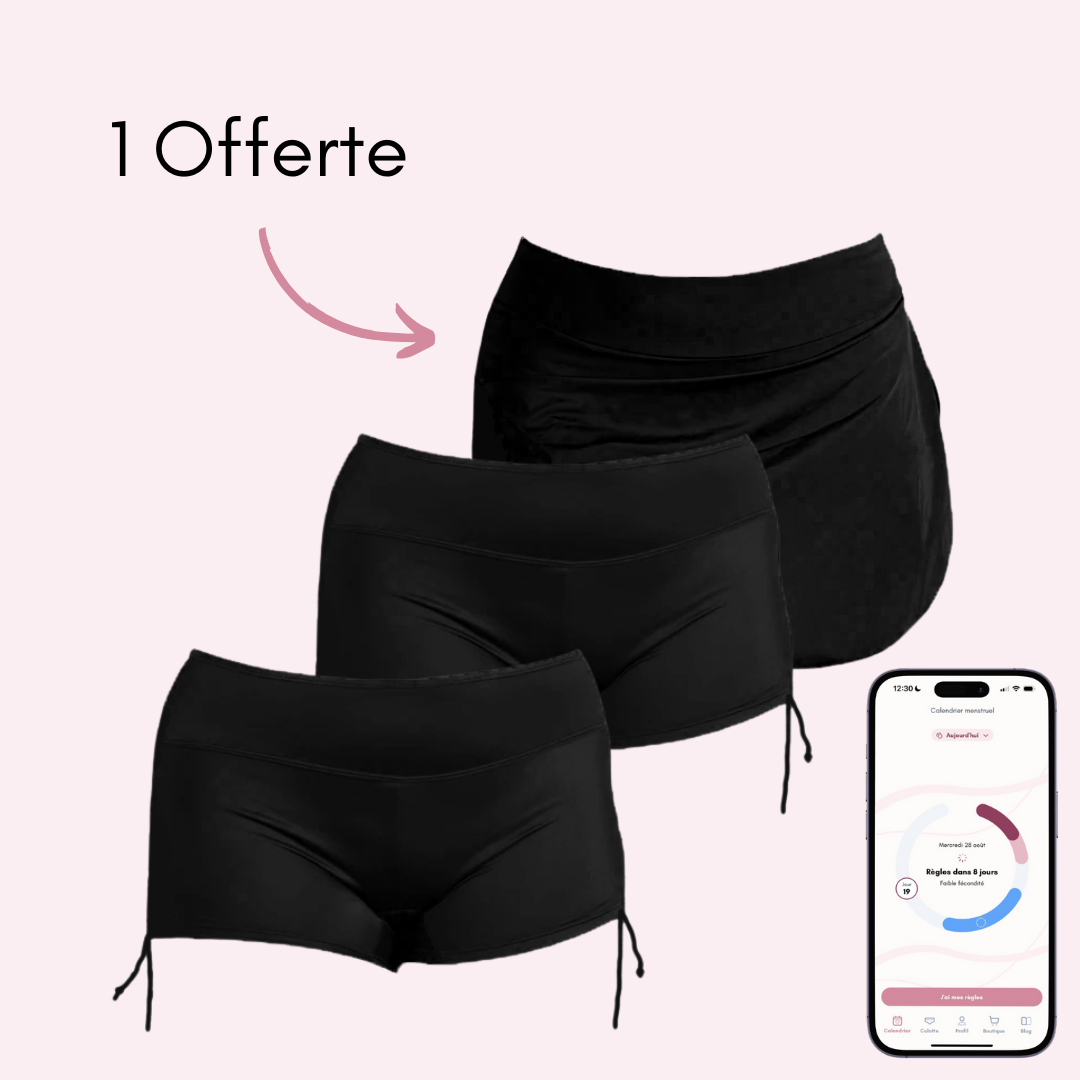 2 boxers Morgane + 1 Jupe de bain Maude Offerte