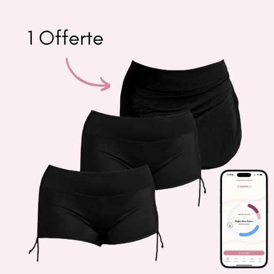 2 boxers Morgane + 1 Jupe de bain Maude Offerte