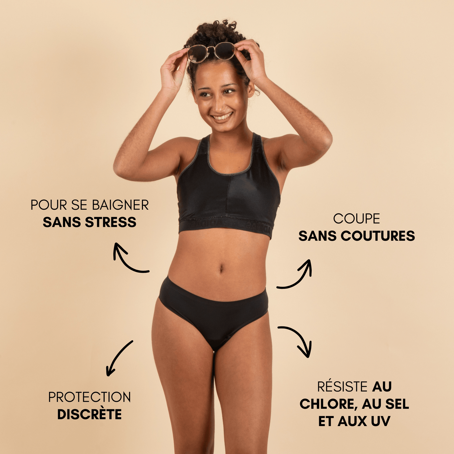 Maillot de bain menstruel ados Nora Sans Coutures