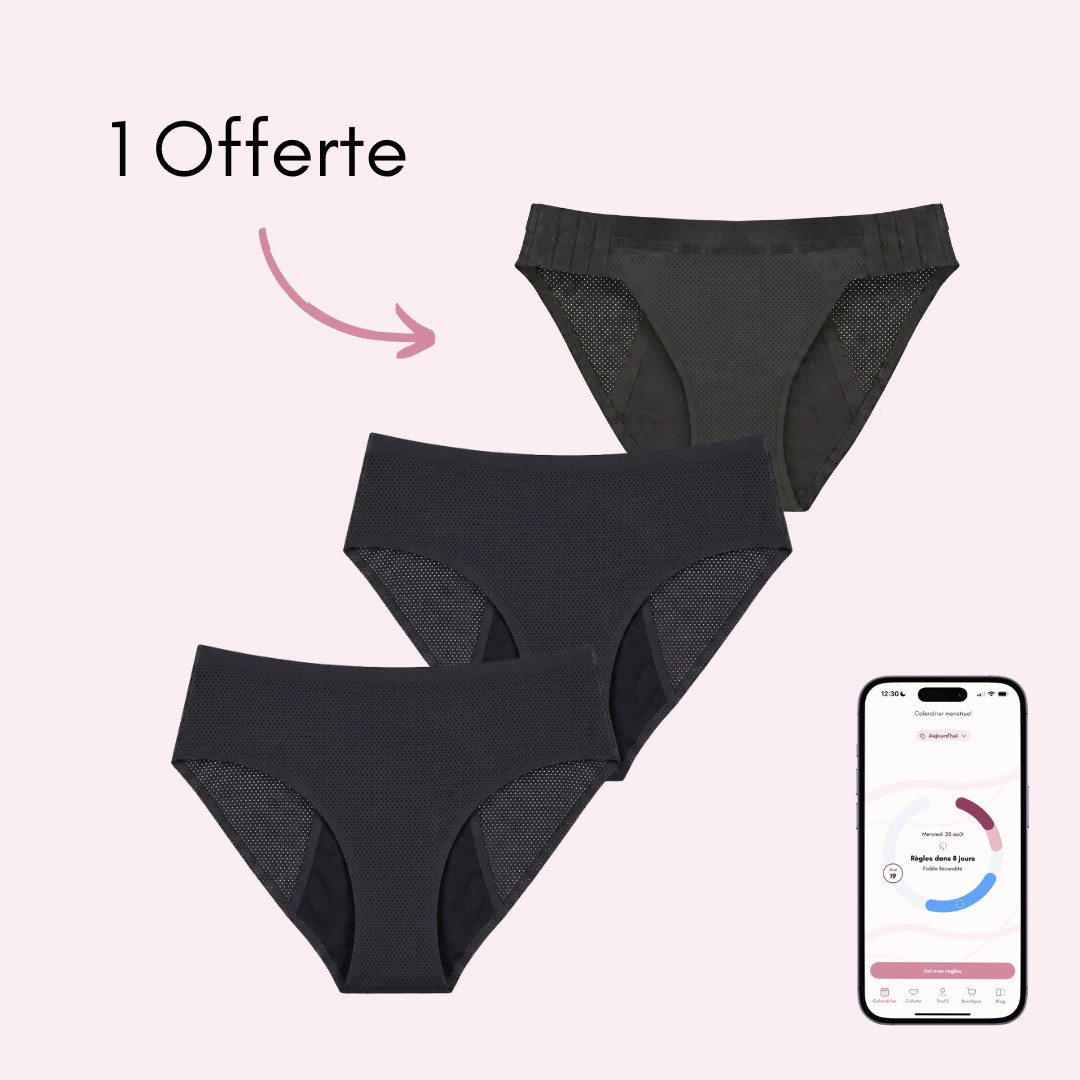 2 Angèle respirantes sans coutures + 1 Claire détachable Respirante offerte