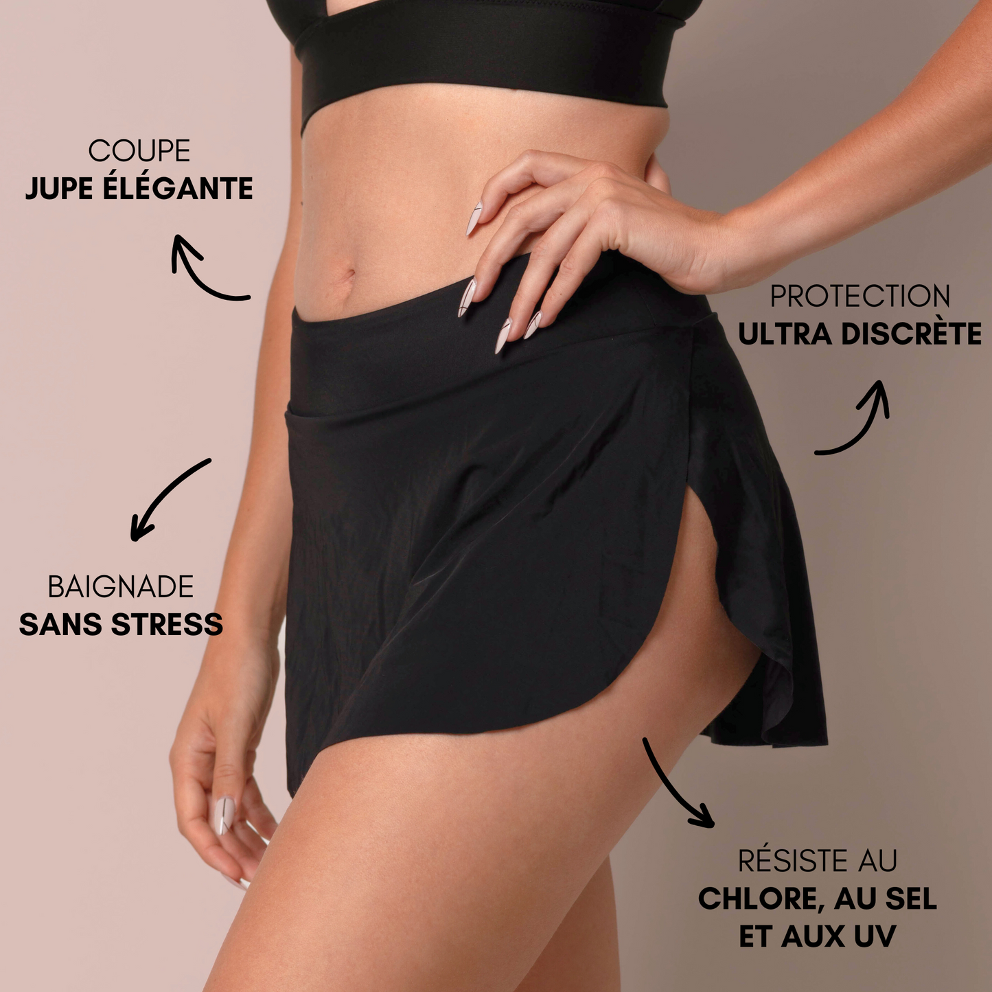 Jupe de bain menstruelle Maude (Nouveauté)
