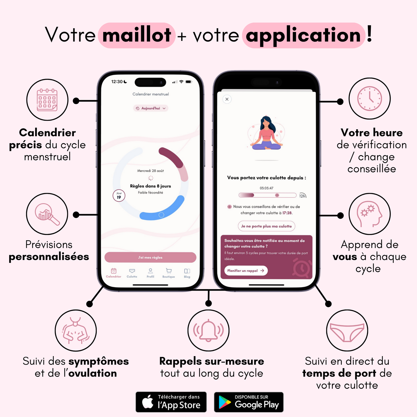 Maillot de bain menstruel Valentine (Nouveauté)